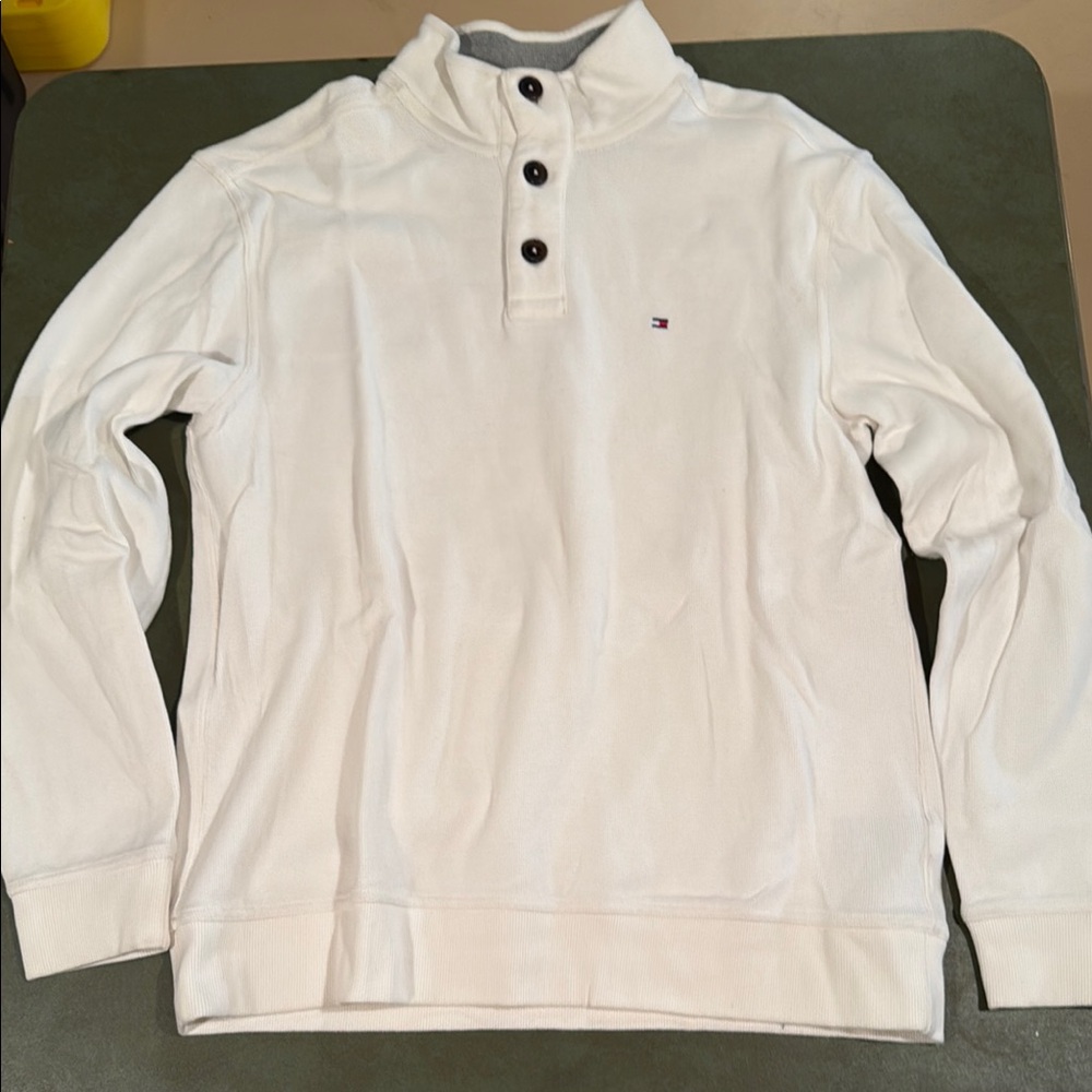 Tommy Hilfiger White Turtleneck Sweater with Long Sleeves